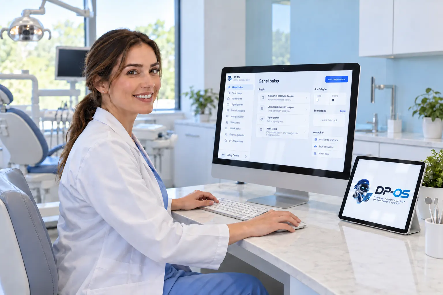 Klinik çalışanı DP-OS klinik panelinde genel bakışı inceliyor